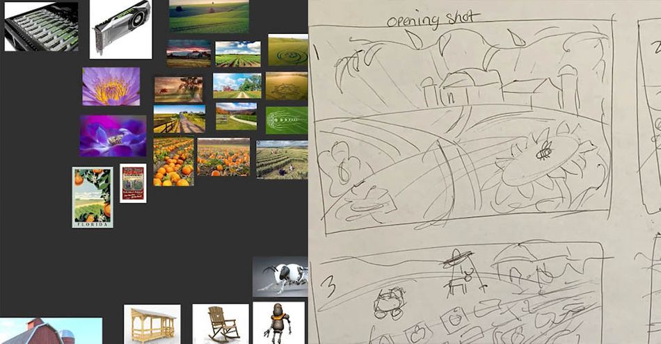 Выкарыстанне Storyboards & Мудборды для лепшых кампазіцый