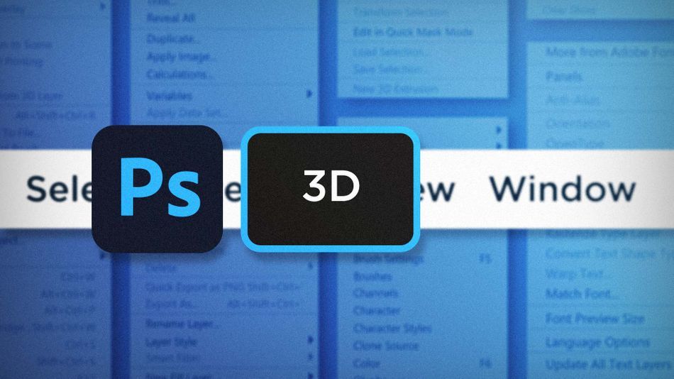 Photoshopi menüüde kiire juhend - 3D